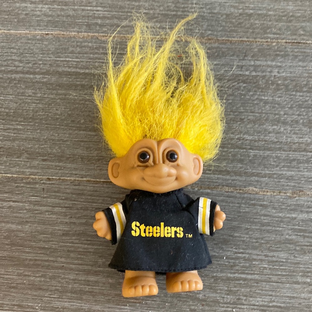 Vintage Russ Troll Doll in Steelers Jersey